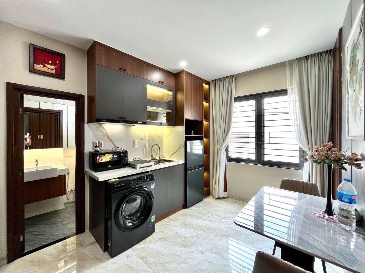 CĂN HỘ 1 PHÒNG NGỦ CAO CẤP DECOR TONE GỖ Ở NGUYỄN HỮU CẢNH ảnh 4